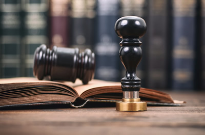 Black gavel on top of a book in the Broward County Probate Court