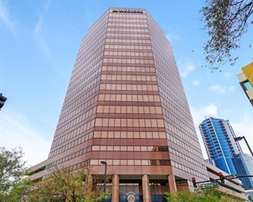 Copper colored tall office building