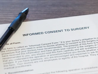 Legal contract for a patient to consent to surgery