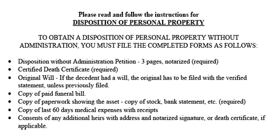 Example of the form used for Florida estate administration. The document is titled petition for formal administration of testate estate