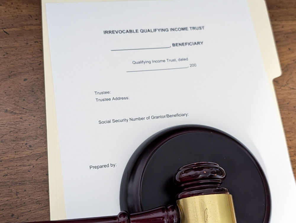 A printed trust document on a desk with a judge’s gavel resting on it, representing a legal dispute involving breach of fiduciary duty in Florida trust and probate cases